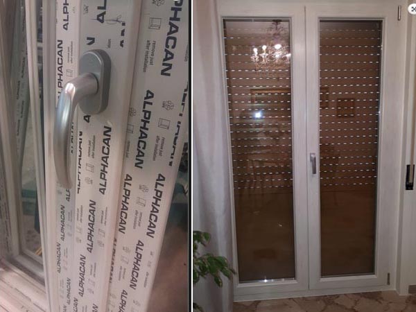 Profili in PVC Alphacan di un infisso prodotto da Scaduto Serramenti
